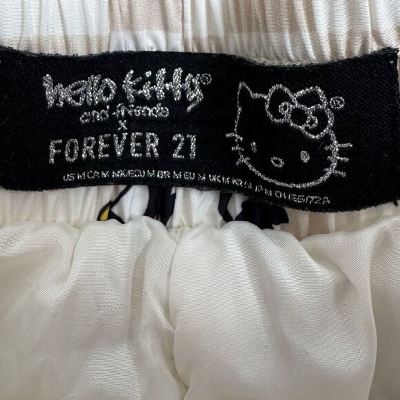 Hello Kitty Cream Checkered Puffer Jogger Pants Hello Kitty Character Pants Sz S - Picture 5 of 5